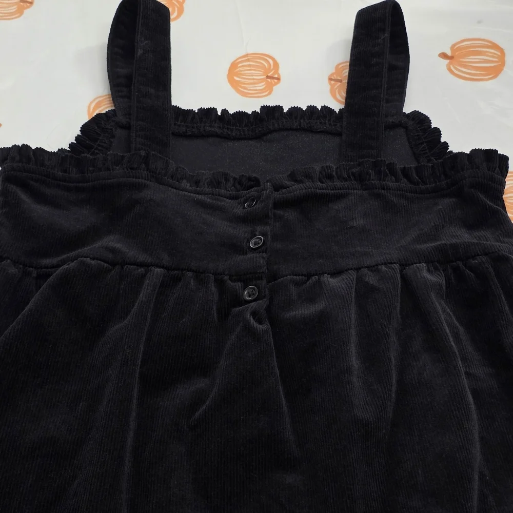 Girls Gymboree Black Cat Face Thick Cotton Corduroy Jumper Dress Size 12 NEW